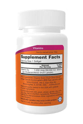 Now Foods Vitamin D-3 supplement bottle with 50,000 IU per serving and ingredient details.